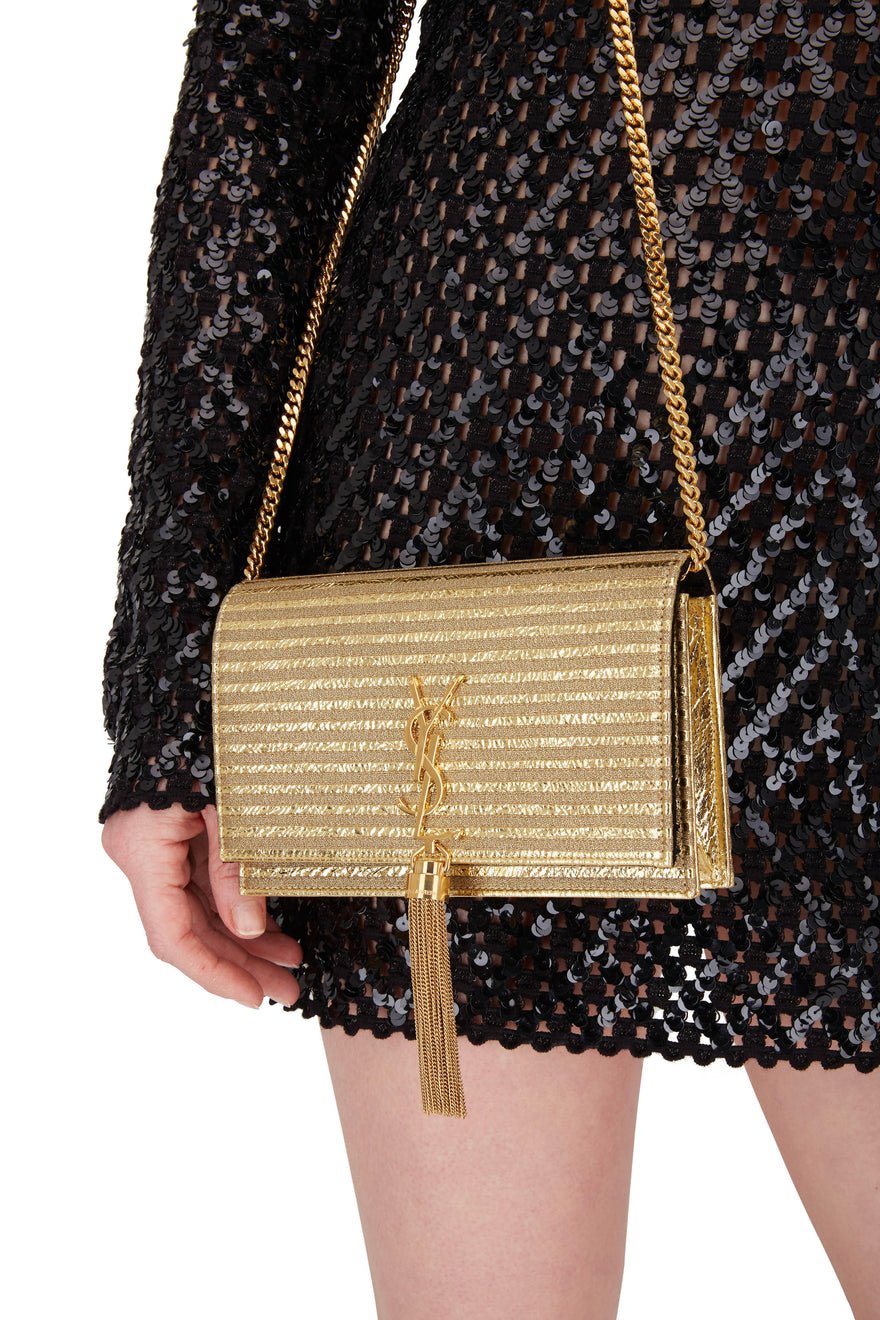 Saint Laurent Monogramme Gold Striped Kate Bag photo 3