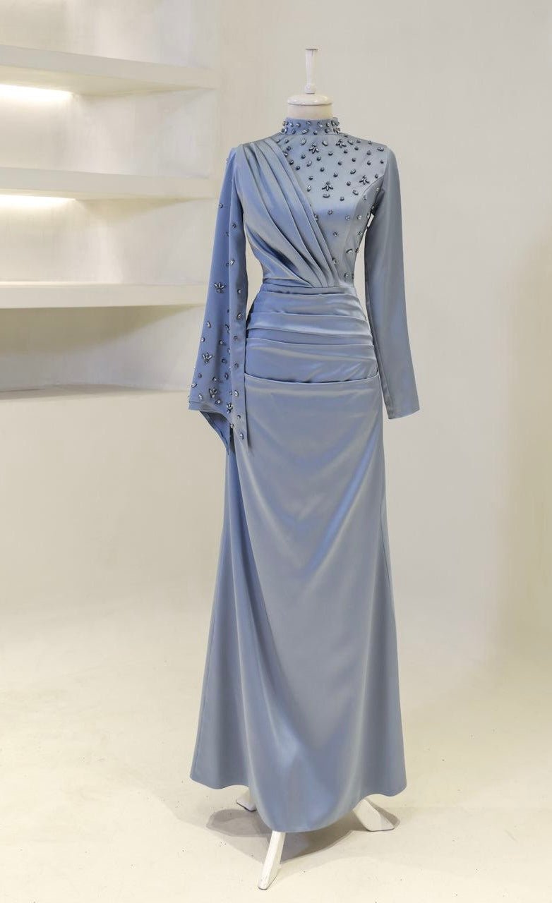 TEAL MAXI DRESS BLUE photo 2