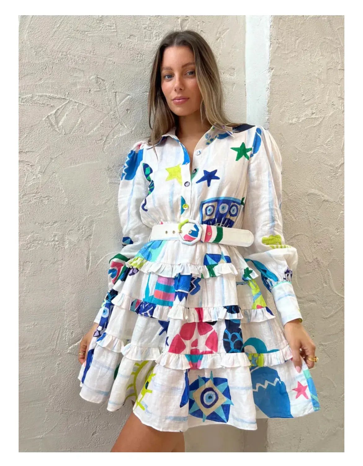 Kate Ford Pella Layered Dress In Multi Size 1 / AU 8 photo 3
