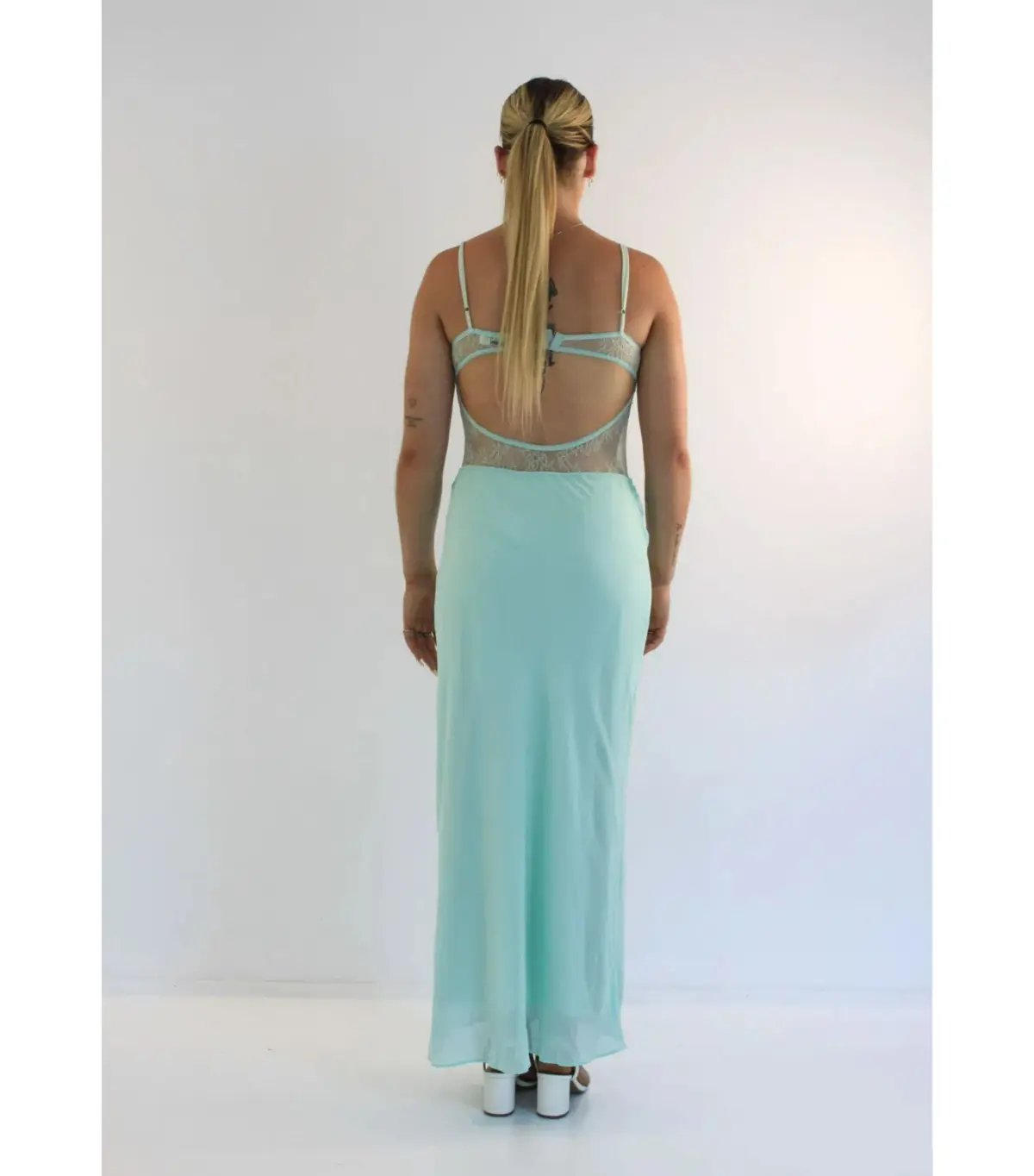 Benni Gabriel Maxi Dress Turquoise Sorbet Size AU 10 photo 3