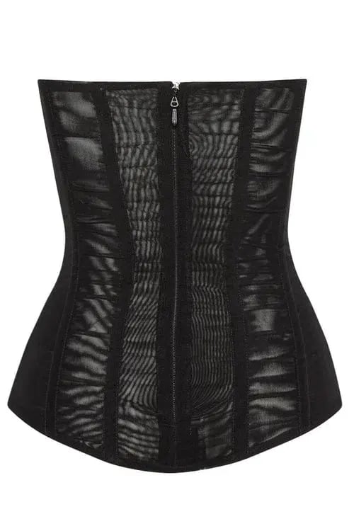 Leau White Muse Mesh Corset Top Black Size 10 photo 5