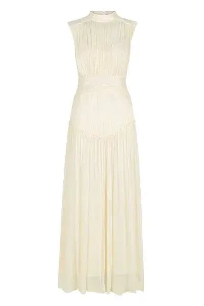 Shona Joy Clemence High Neck Dress Cream Size 12 photo 3