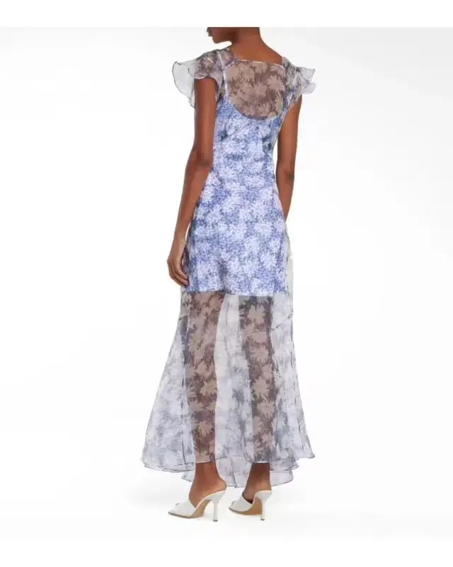 Sir the Label Anais Low Back Gown Blue Anais Floral Print Size 8 photo 2