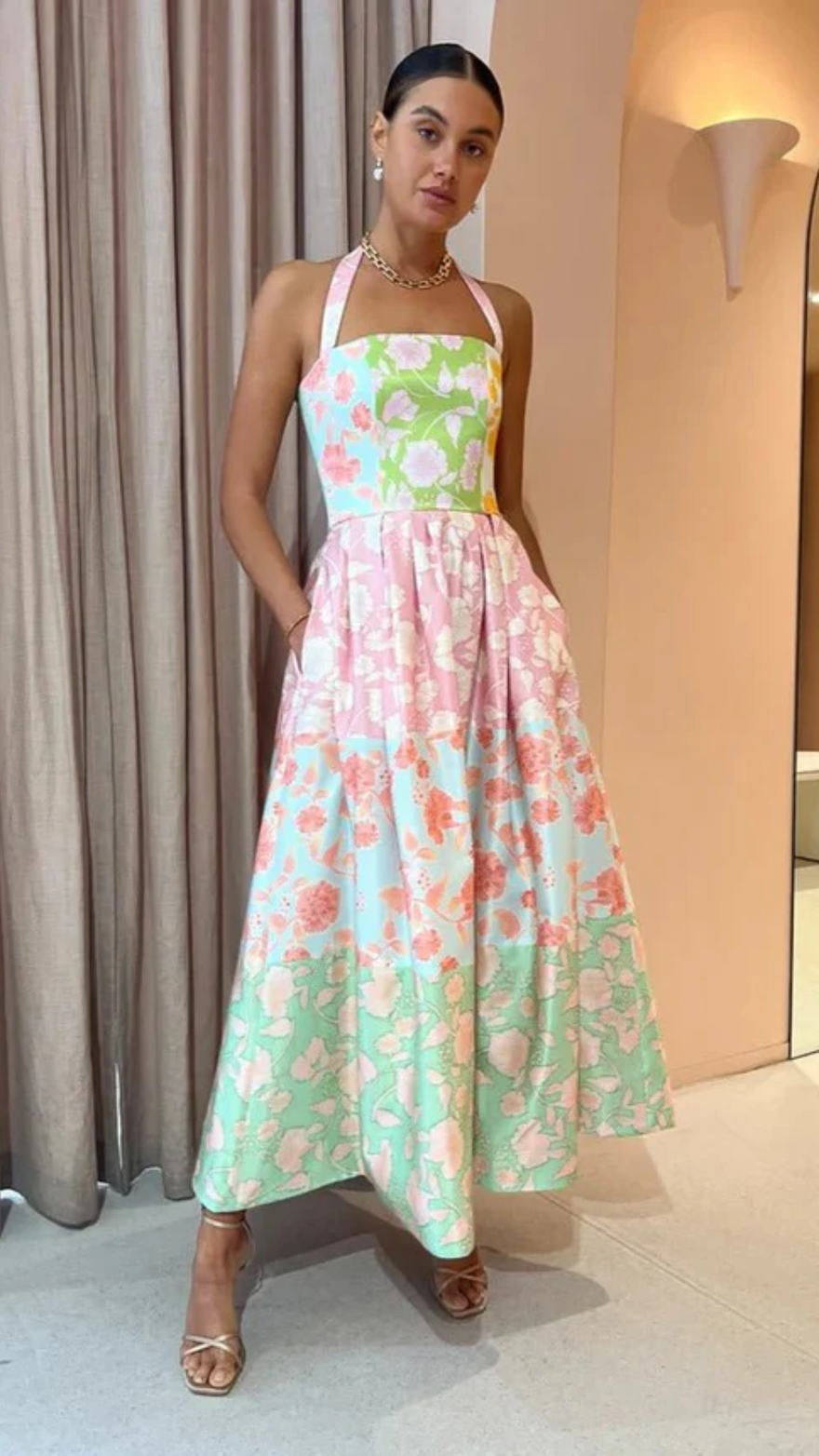 Leo Lin Ana Halter Maxi Dress photo 4