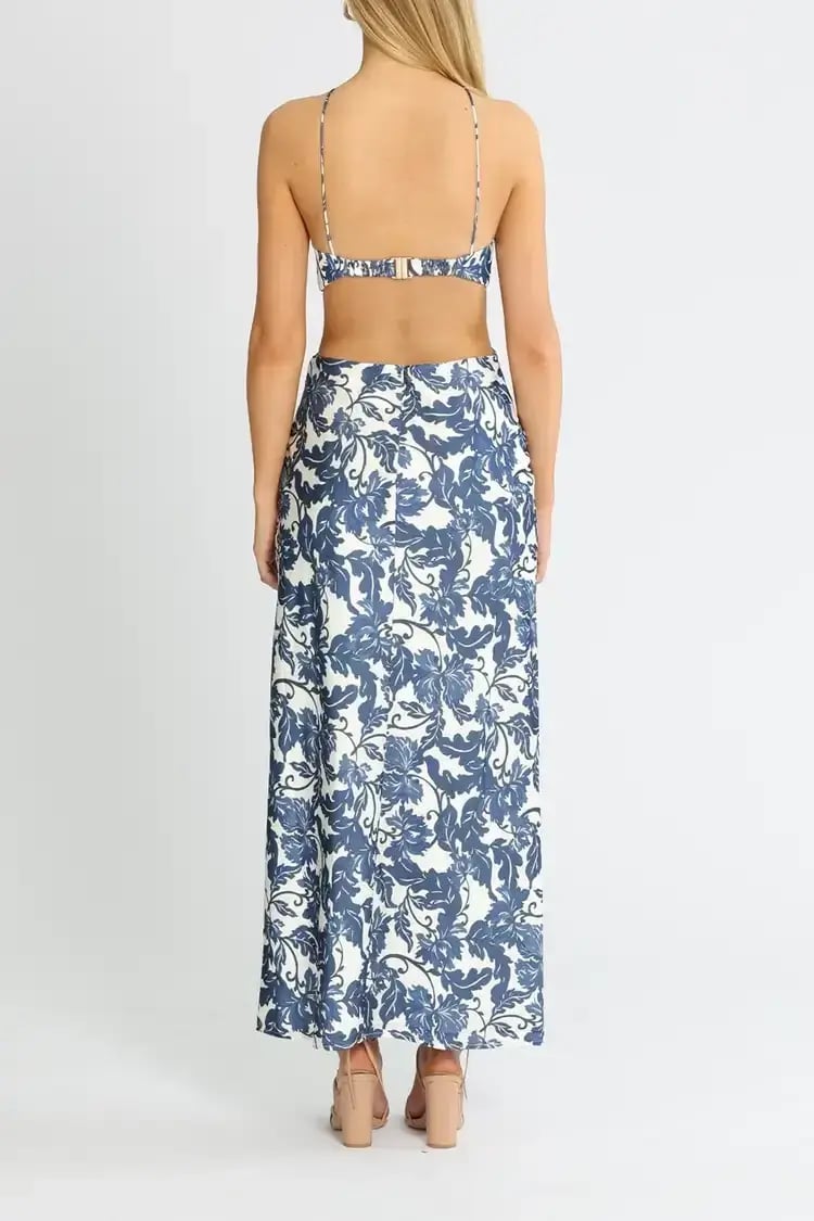 Significant Other Holly Maxi Dress in Blue Print Size 10 photo 3