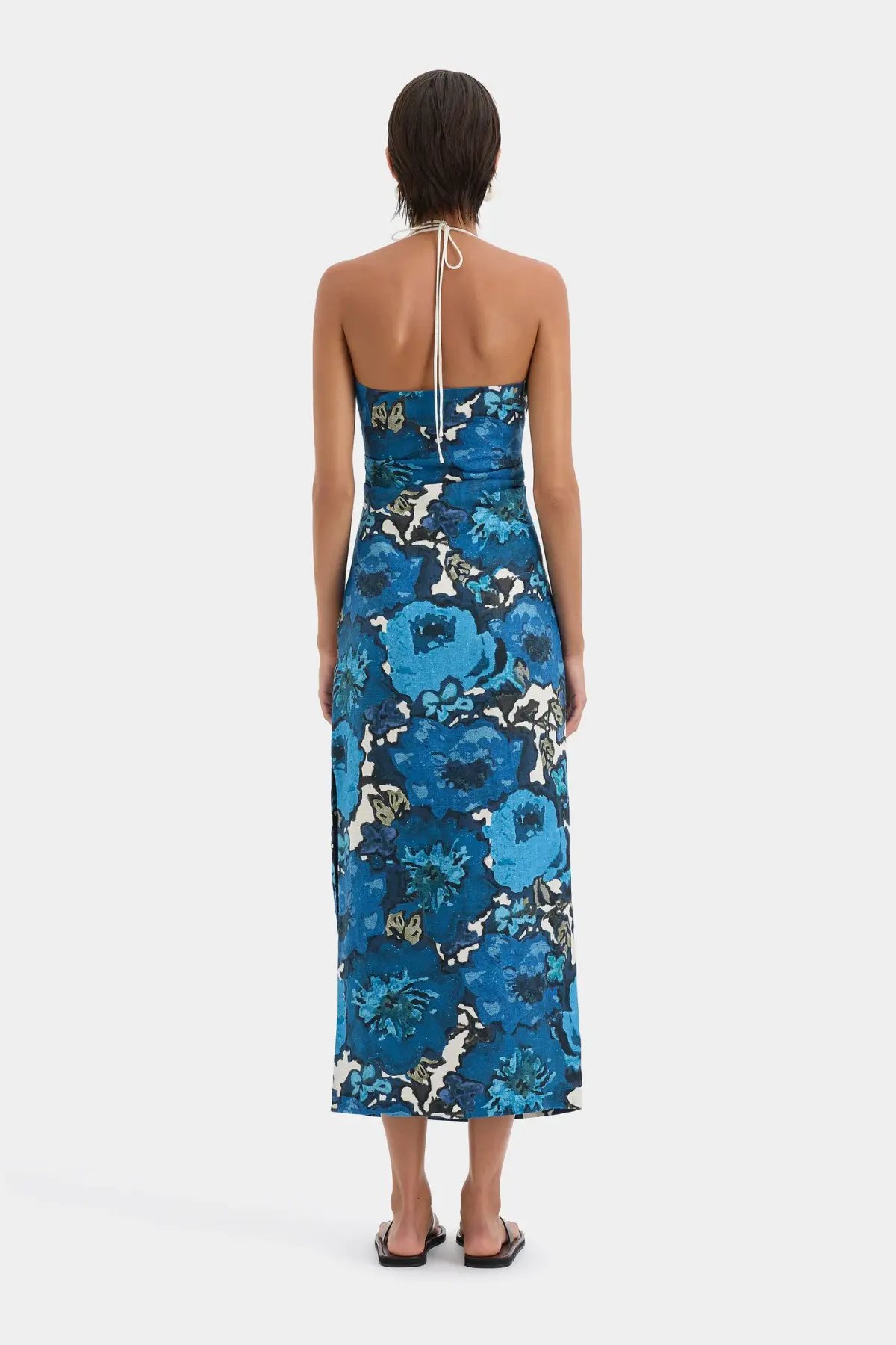 Sir the Label Camellia Midi Dress Blue Flora Print Size 0 (AU 6) photo 3