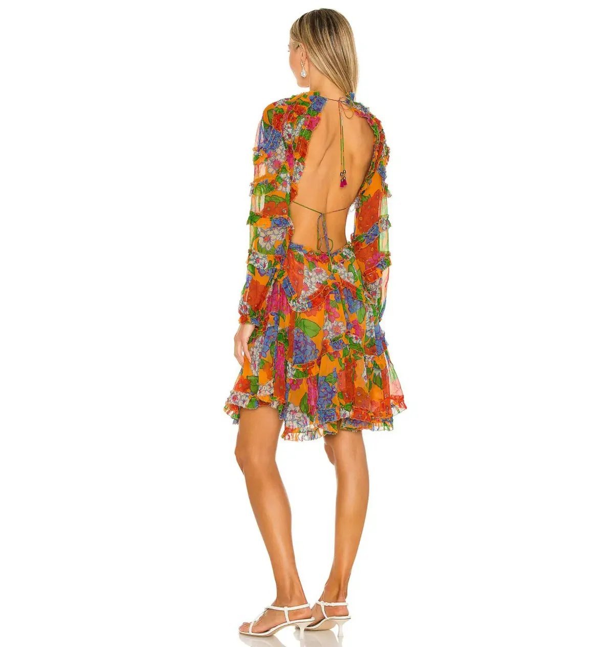 Zimmermann Riders Frill Mini Dress Mango Floral Size 2 / AU 12 photo 3