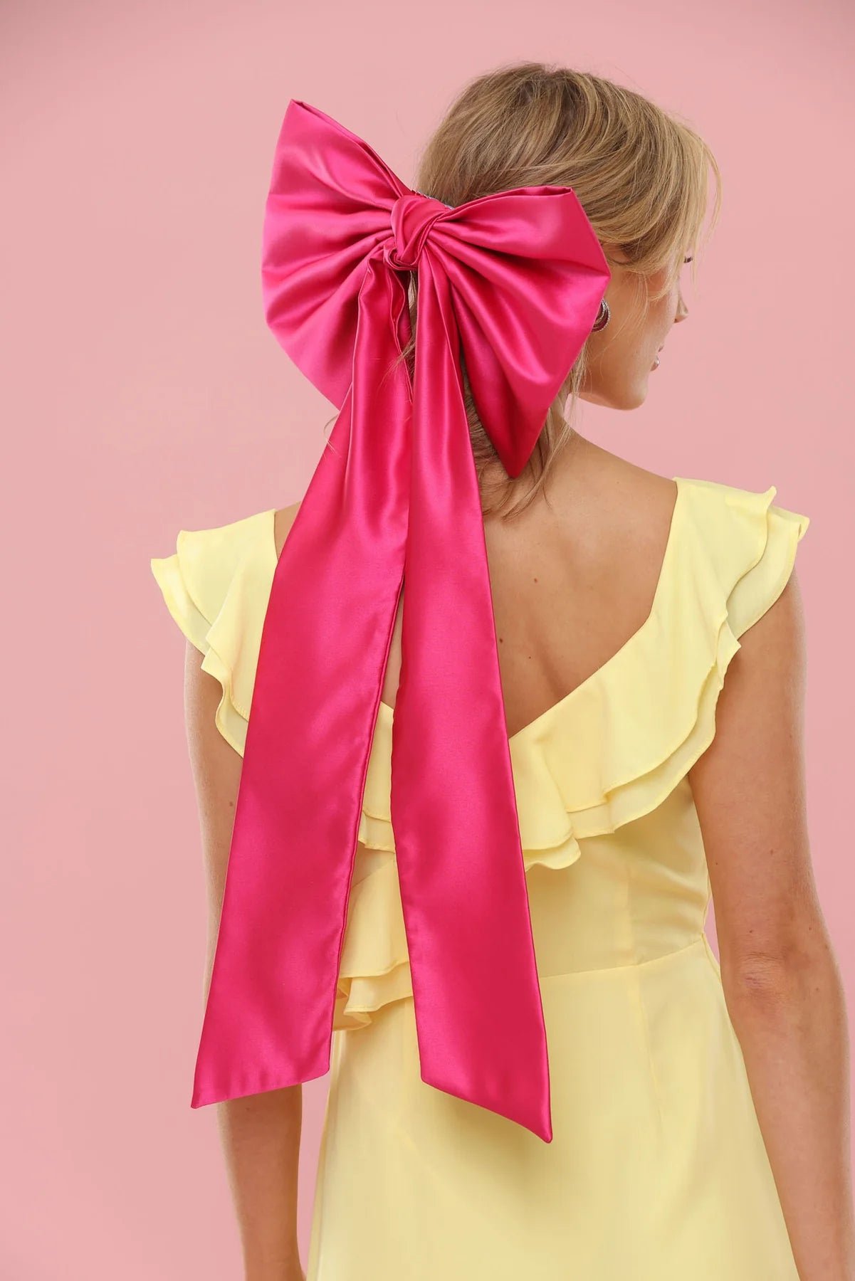 MORGAN & TAYLOR CARMEN OVERSIZED BOW - HOT PINK photo 2