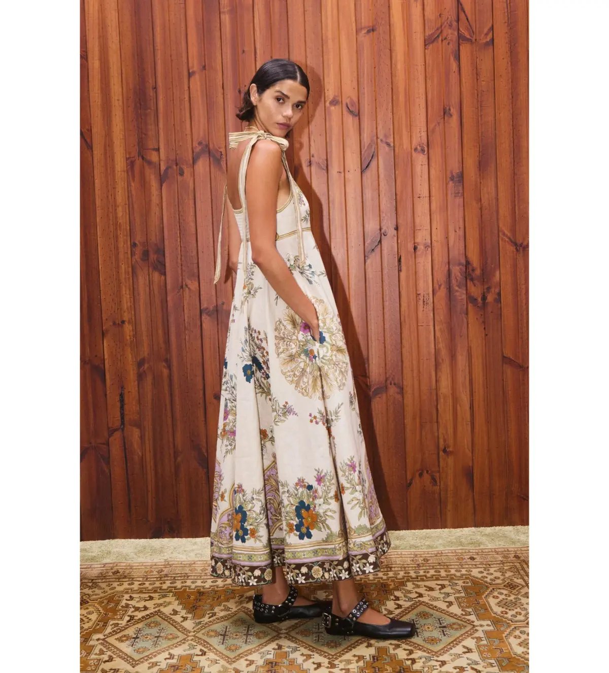 Alemais Antoinette Ballet Midi Sundress Cream Floral Size AU 8 photo 4