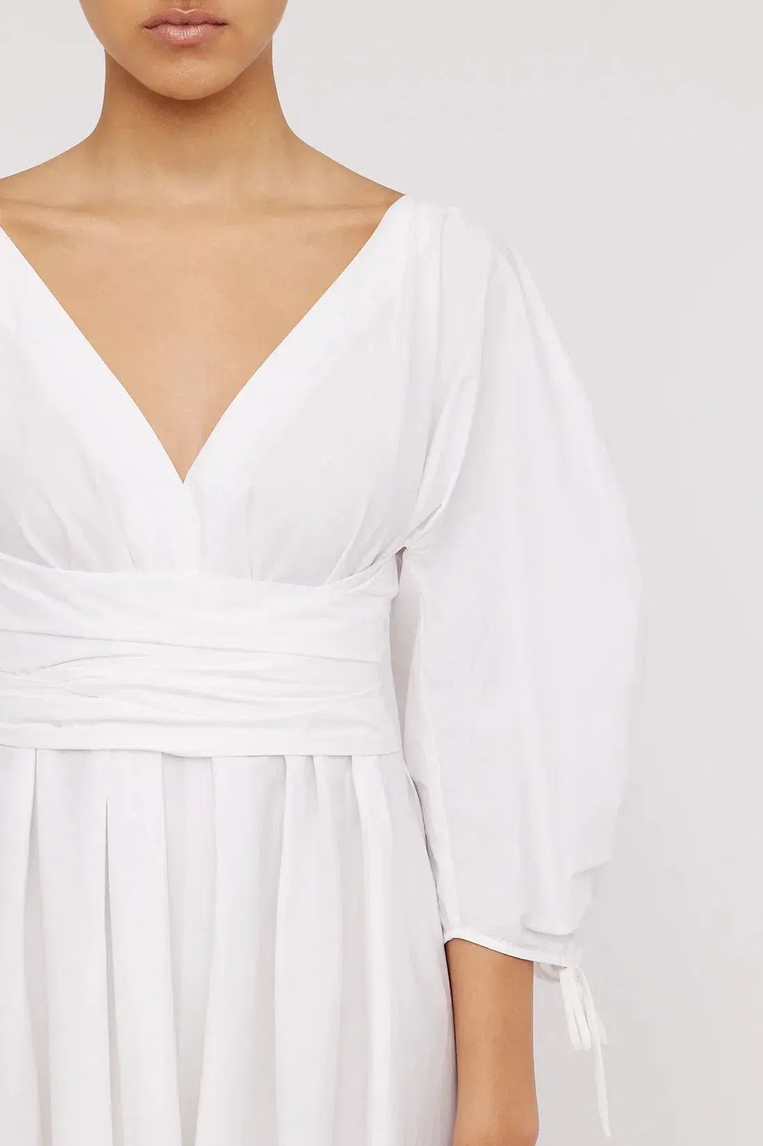 Scanlan Theodore Parachute Gather Sleeve Mini Dress White Size 6 / XS photo 2