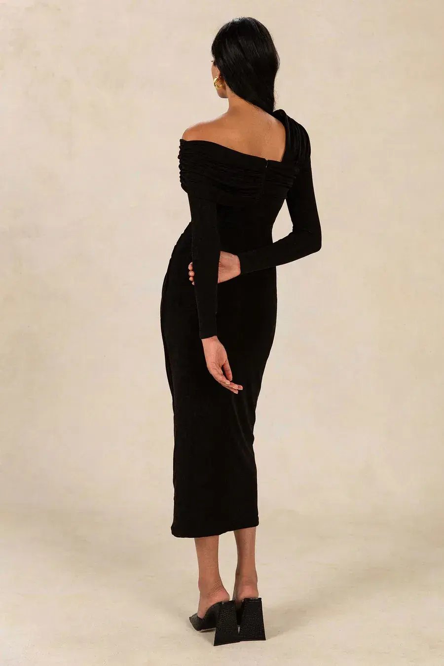 Misha Elenor Slinky Jersey Dress Black Size 10 photo 3
