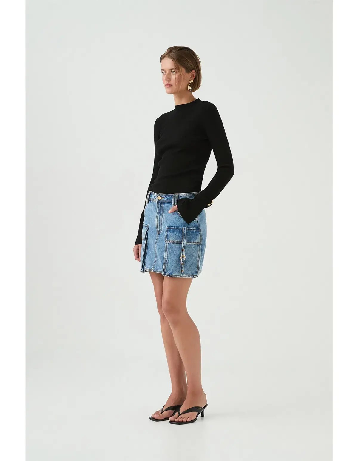 Aje Juno Cargo Micro Mini Skirt Blue Size AU 12 photo 2