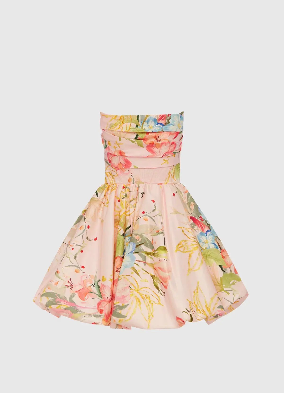 Leo Lin - Katy Bustier Mini Dress in Opulent Print in Blush Size 12 photo 3