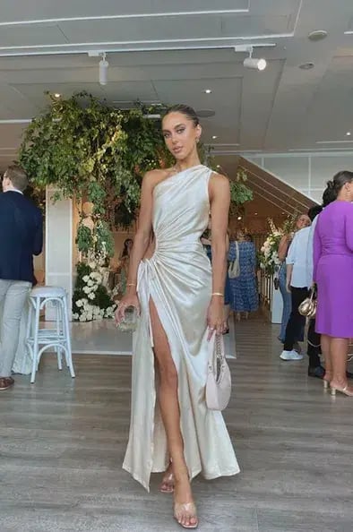 Sonya Moda Nour Ocean Pearl Maxi Dress White Size 6 photo 5