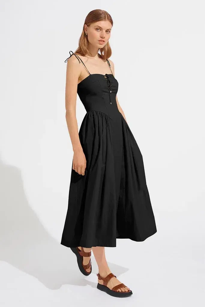 Steele the Label Midi Black Kate Dress in Black Ink Size 8 photo 3