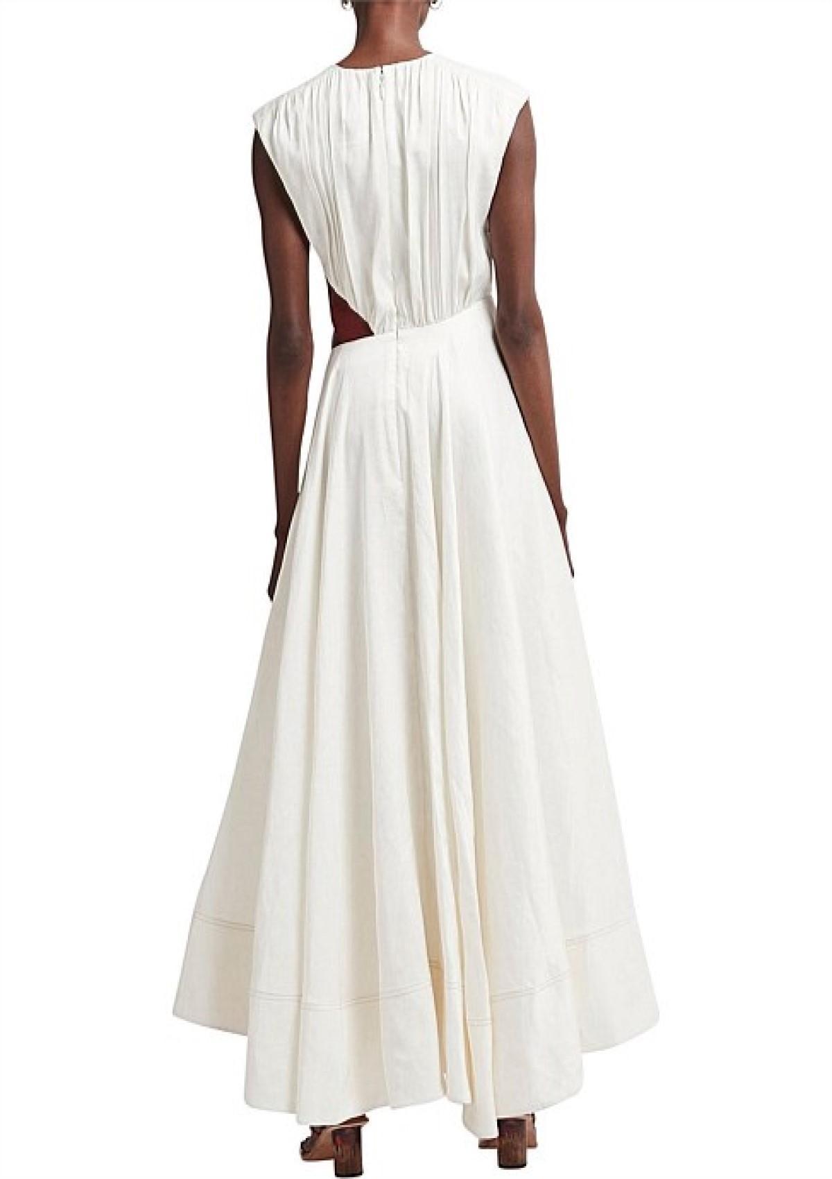 Aje Reflection Cut Out Dress Ivory Size 14 photo 3