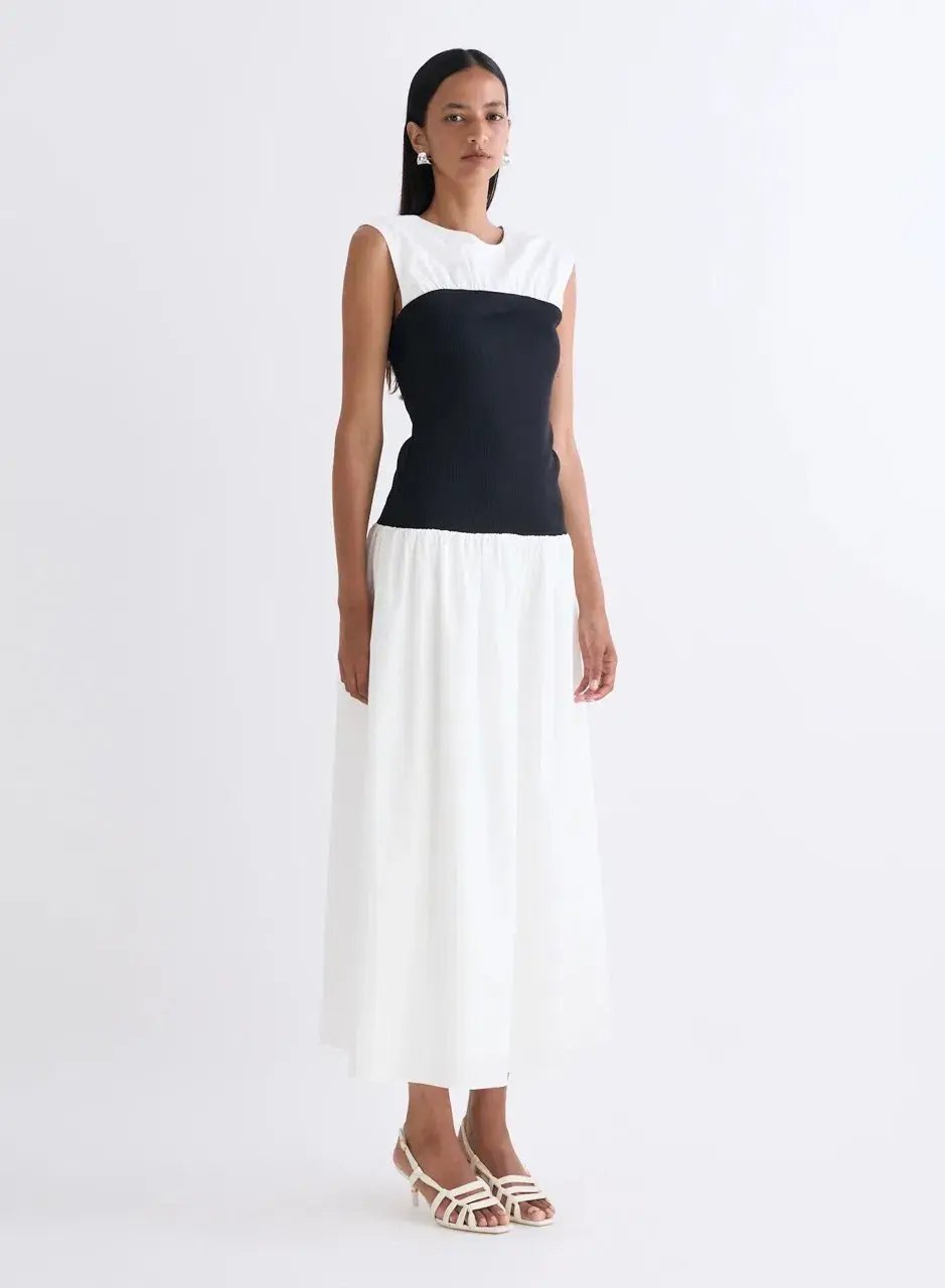 ANNA QUAN Stefania Dress in SWAN Black White Size 6 AU photo 2