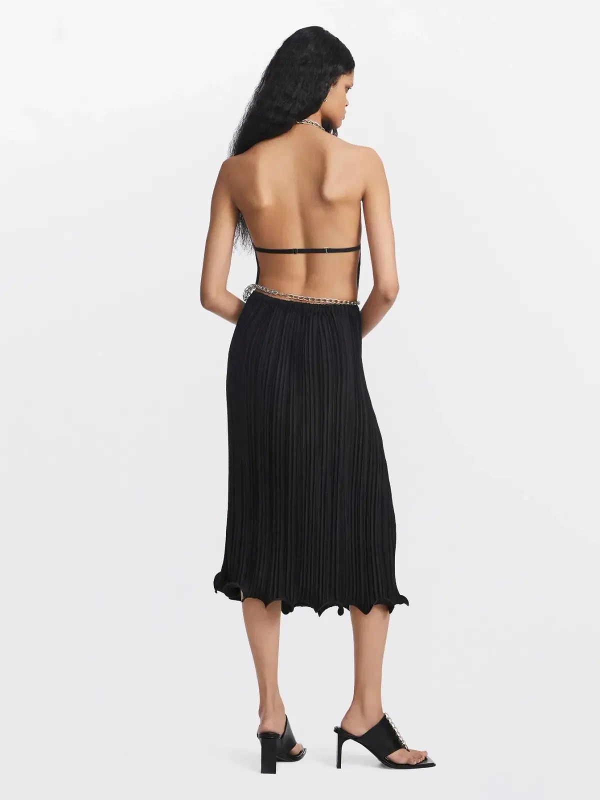 Dion Lee Chain Pleat Halter Dress Black Size 6 photo 4
