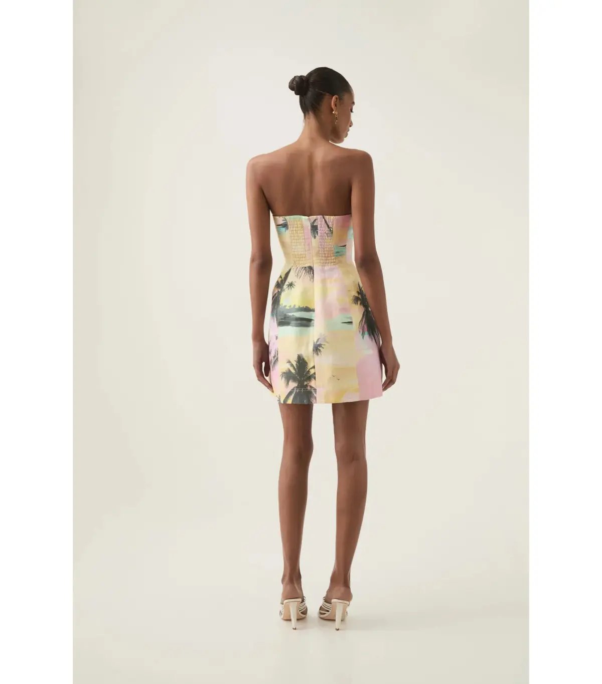 Aje Baret Strapless Mini Dress in Sunset Sky Size AU 14 photo 3