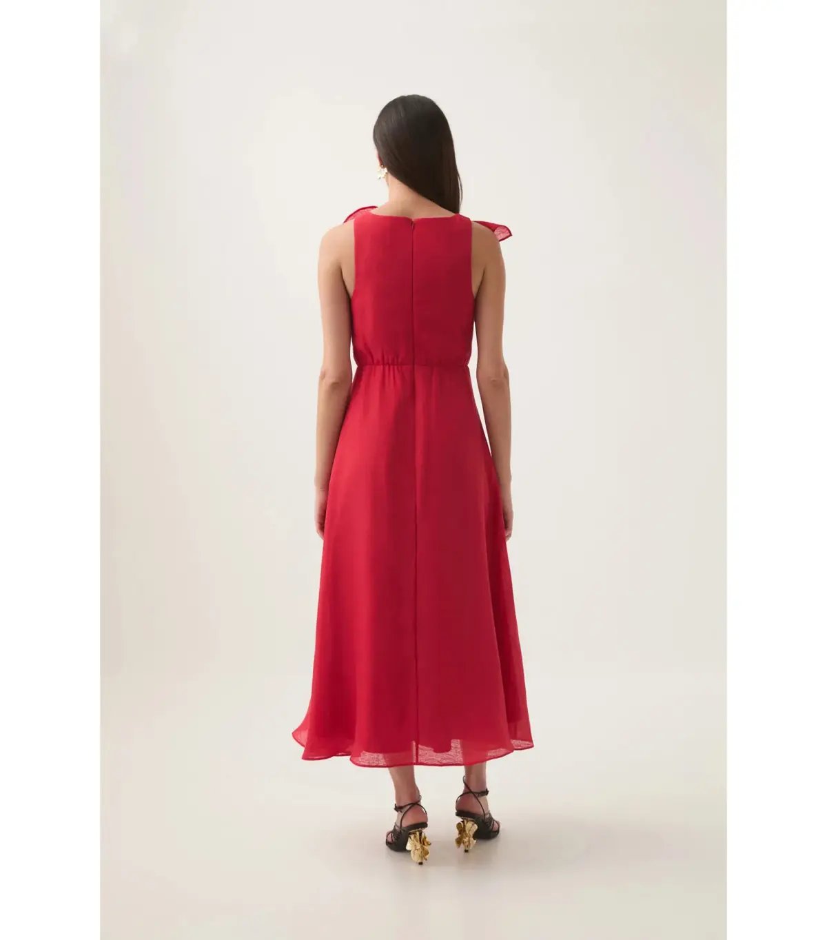 Aje Genesis Midi Dress Scarlet Red Size AU 10 photo 2