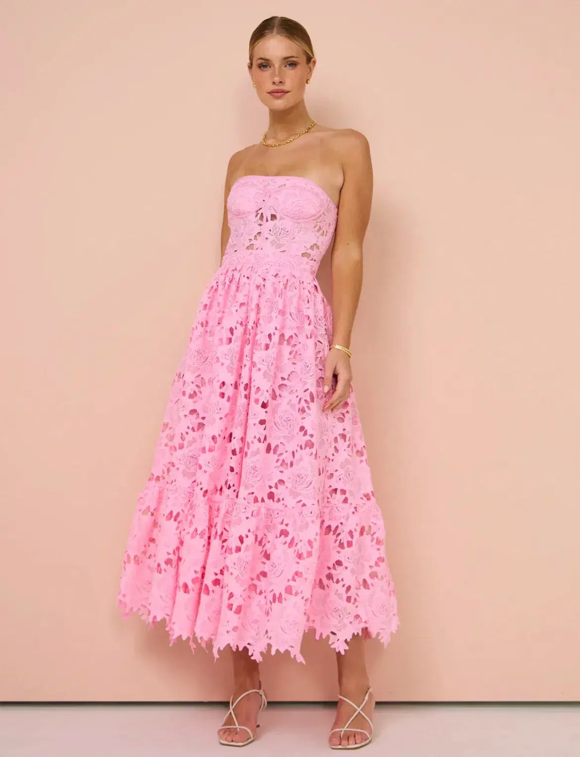 Leo Lin Emilia Bustier Dress Pink Size AU 14 photo 3