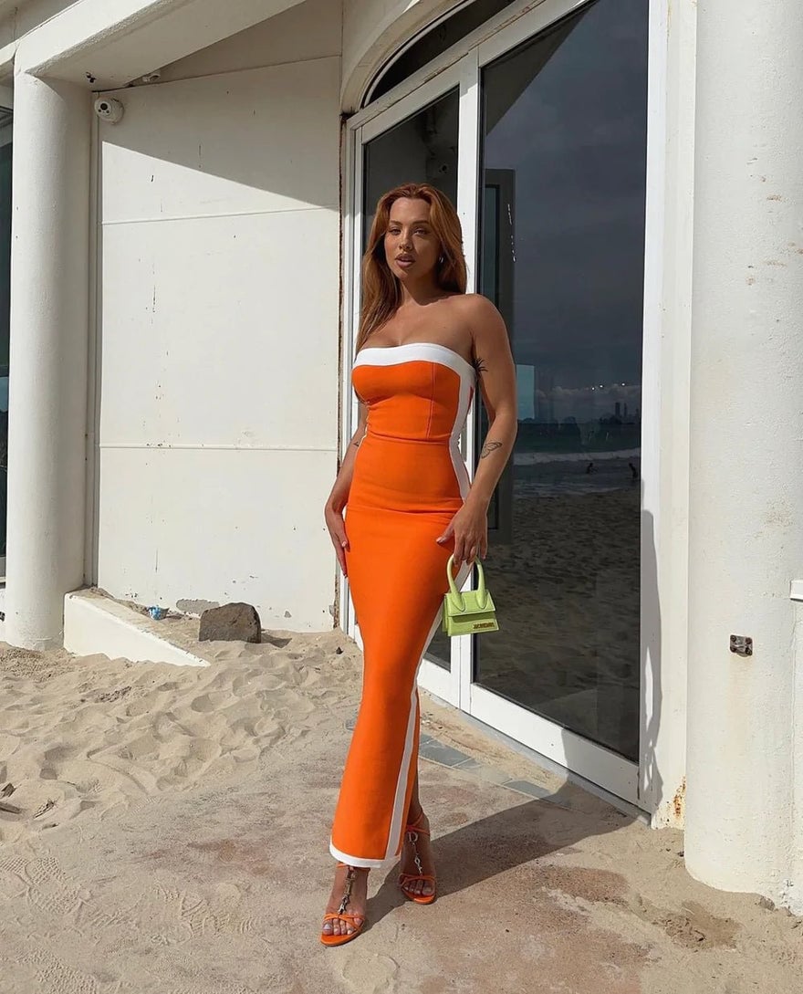 Bianca and Bridgett Ashley Dress - Orange photo 4