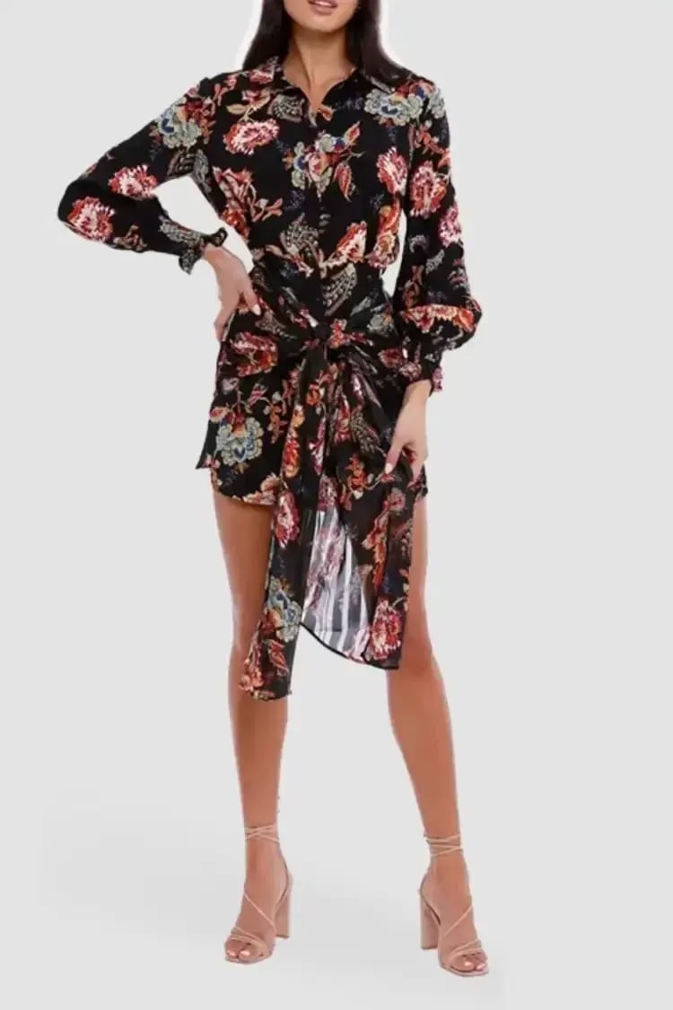 Elliatt Independence Dress in Black/Floral Size 12 photo 2