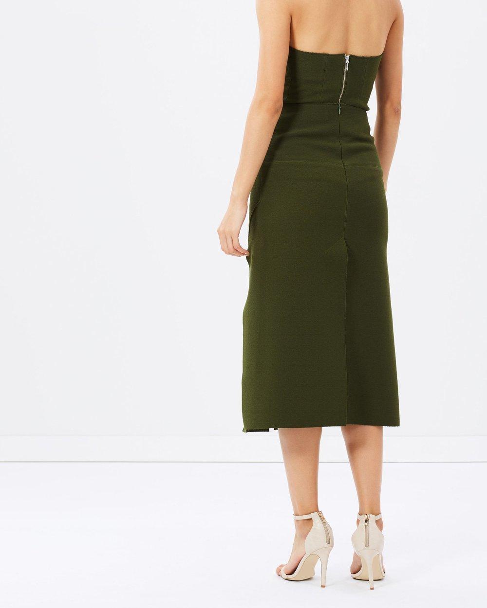 Christopher Esber Dual Knot Resin Dress Khaki Size 6 photo 2