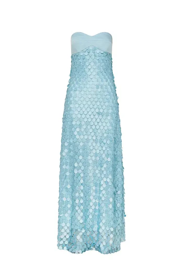 Manning Cartell Supreme Extreme Balconette Maxi  Dress Acqua Spritz Size 8 photo 5