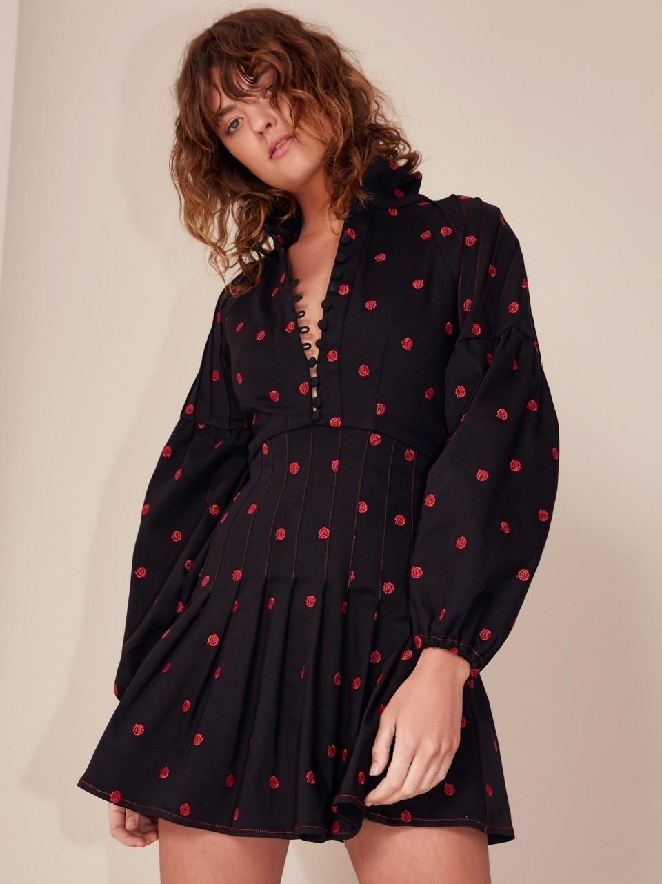 C/MEO Collective- Harmonious Long Sleeve Dress Black Size 10 photo 4