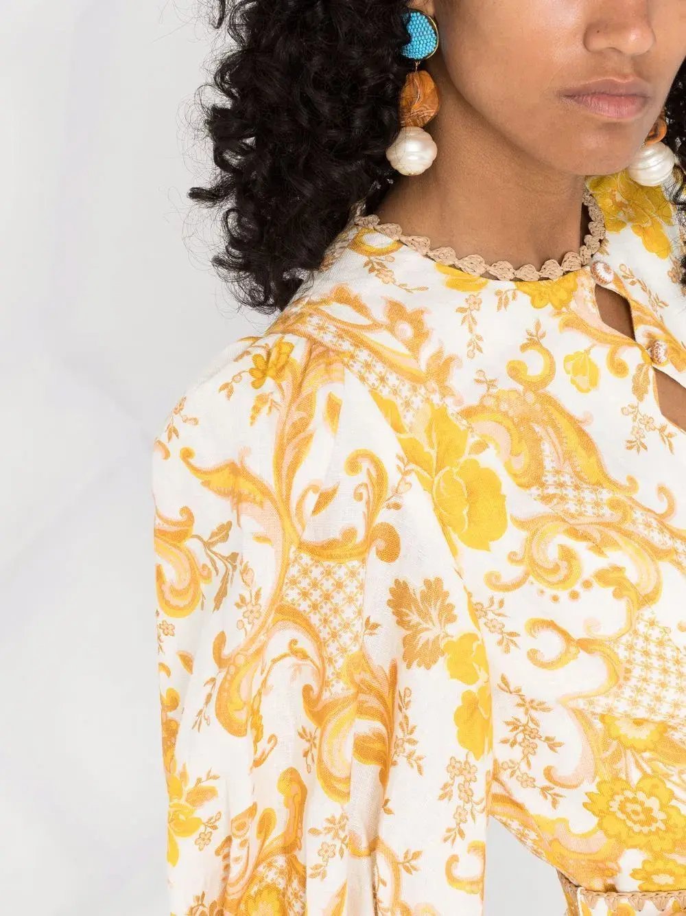 Zimmermann Postcard Mini Dress in Swirl Floral Yellow AU12 (22:05) photo 6