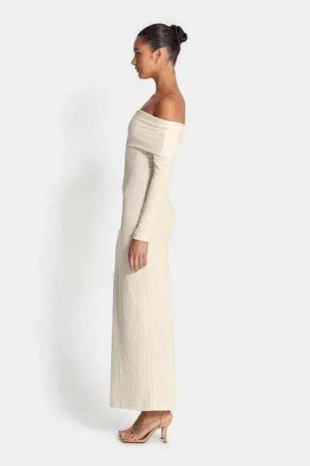 Sofia the Label Gia off the Shoulder  Dress Cream Size 10 photo 5