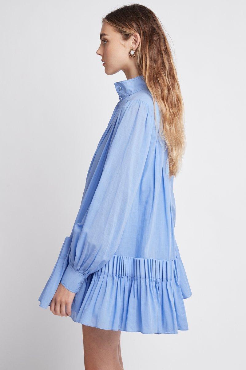 Aje Pavillon Pleat Mini Dress Cornflower Blue Size 8 photo 4