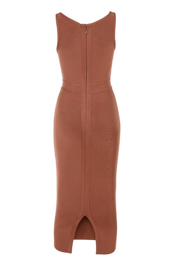 House of CB Feray Midi Dress Rust Size 8 photo 4