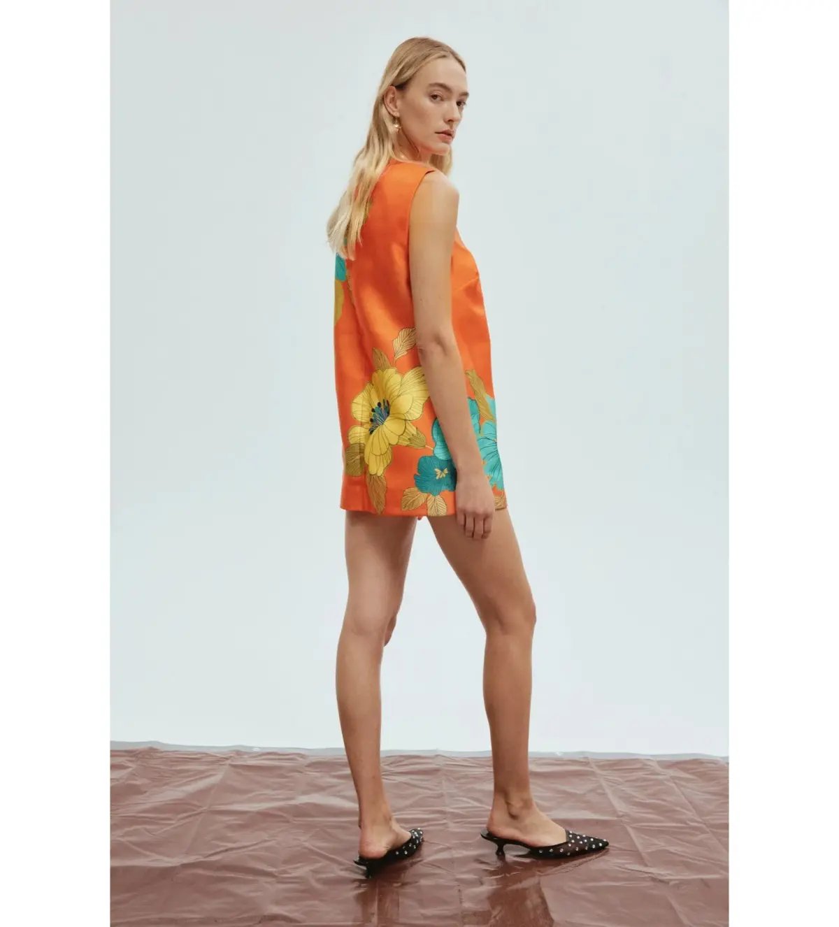 Alemais Piato Mini Dress Orange Floral Size AU 10 photo 3