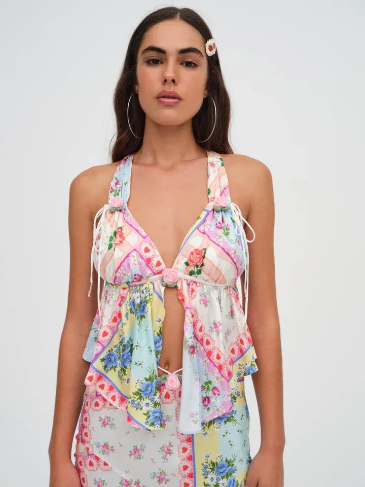 For Love & Lemons Cassandra Two Piece Set Multi Print Size S/au 8 photo 2