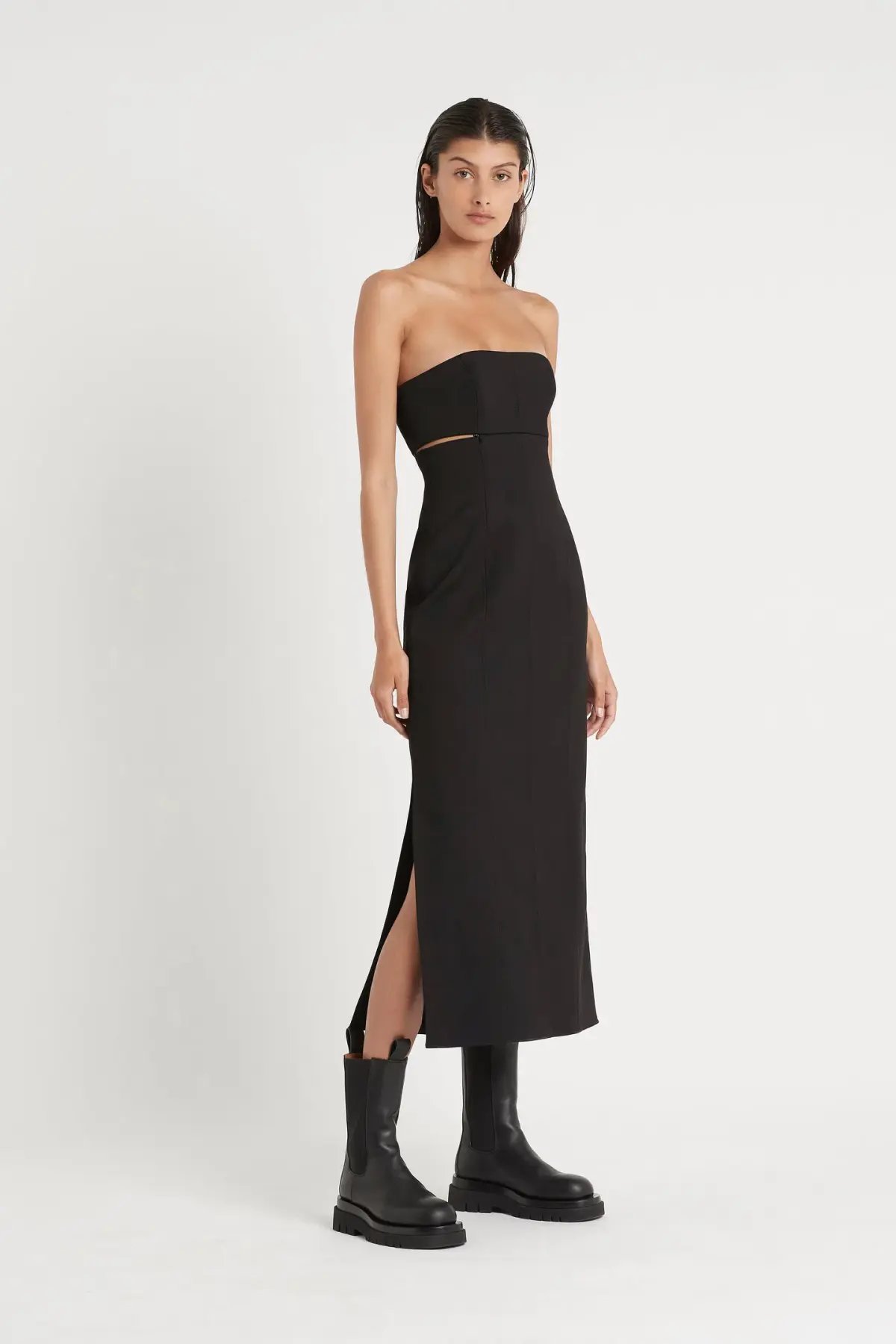 Sir The Label Andre Strapless Midi Dress Black Size 0 / AU 6 photo 2