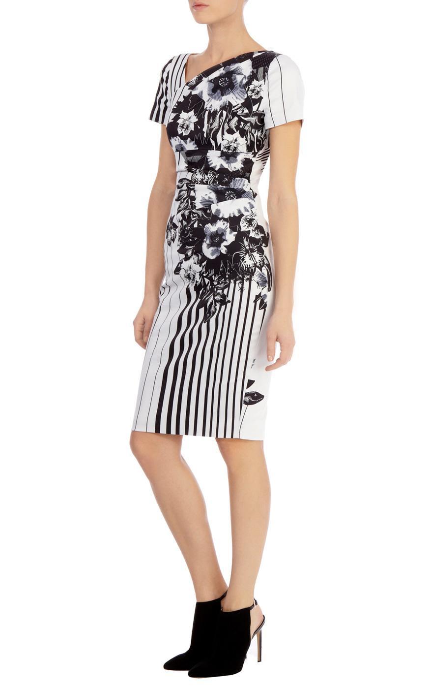 Karen Millen Short Sleeved Midi Dress Print Size 6 photo 2