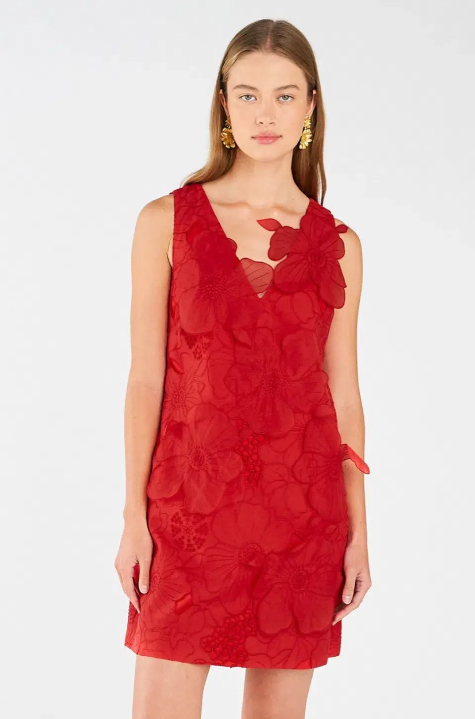 Oroton Lace Shift Mini Dress Poppy Size 4 photo 2
