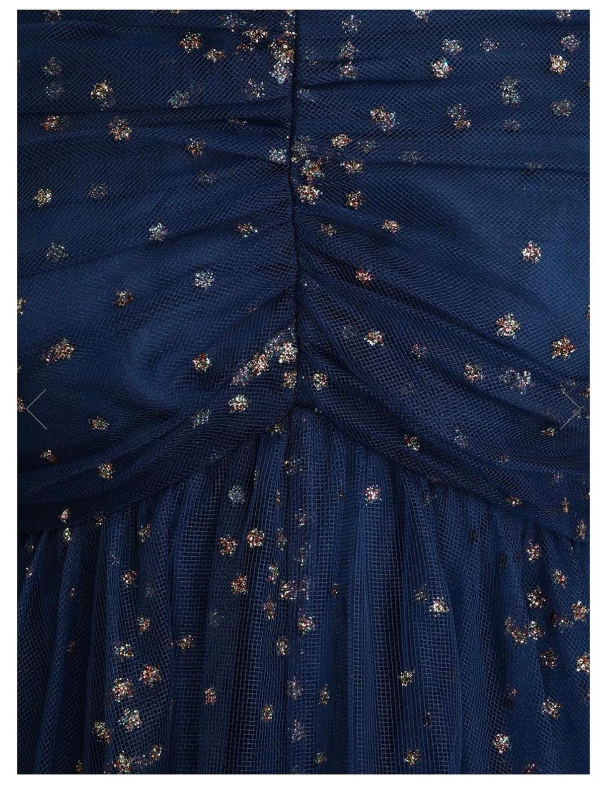 Zimmermann Rhythm Ruched Glitter Mini Dress Blue Size 1/ AU 10 photo 5