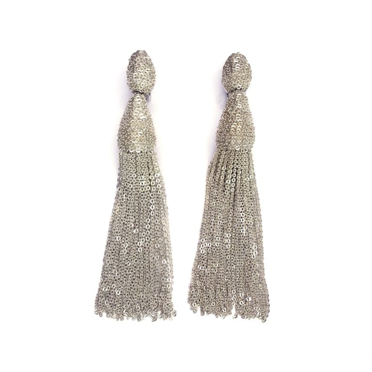 Oscar De La Renta Chain Tassel Earrings photo 3
