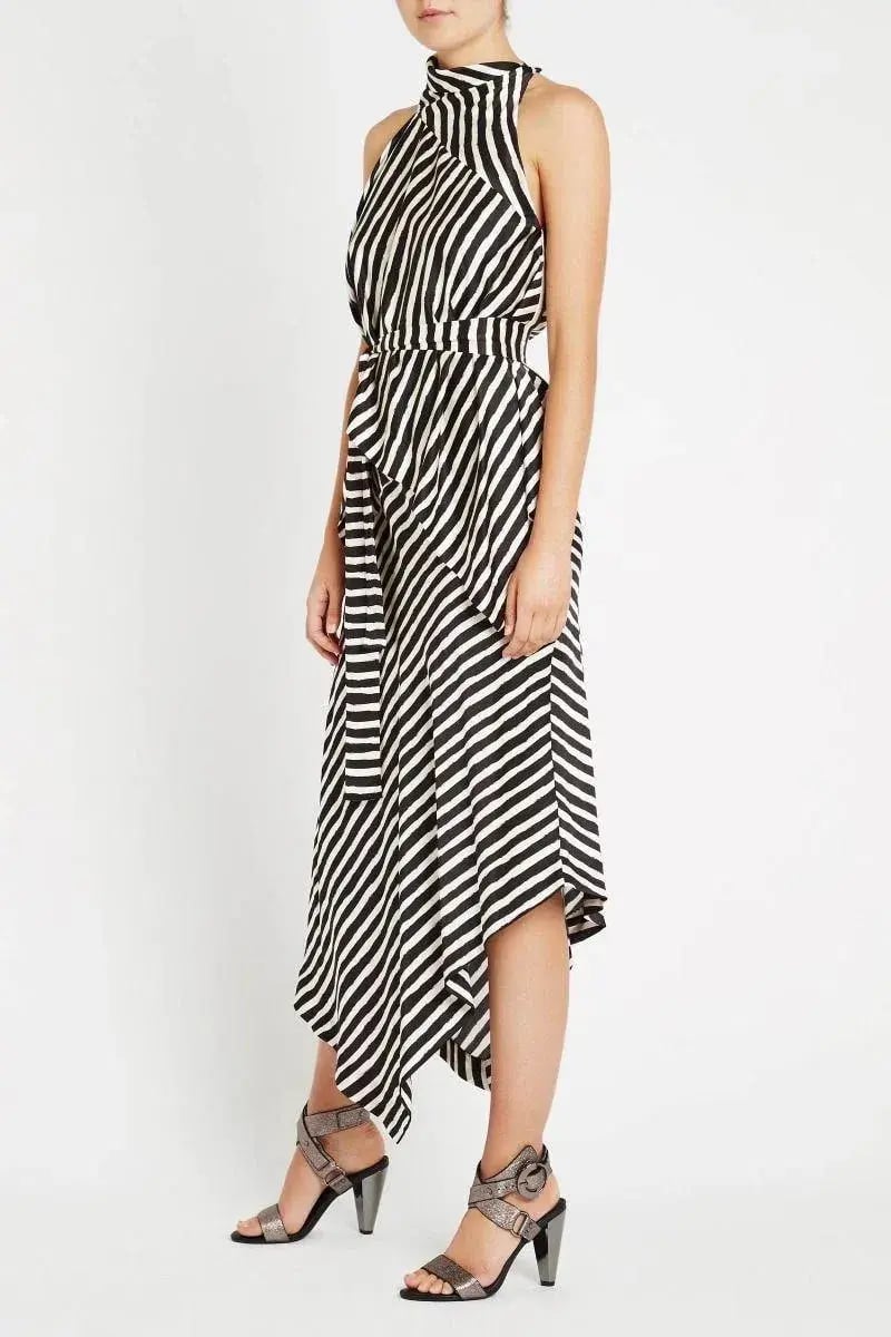 Sass & Bide Palais Stripe Midi Dress Print Size 14 photo 2