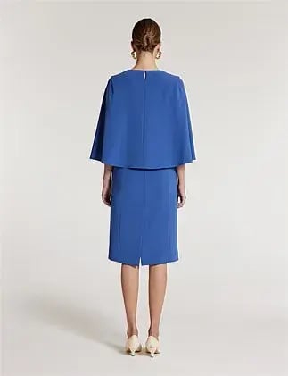 Perri Cutten Cape Sleeve Dress in Blue Size AU 16 photo 4