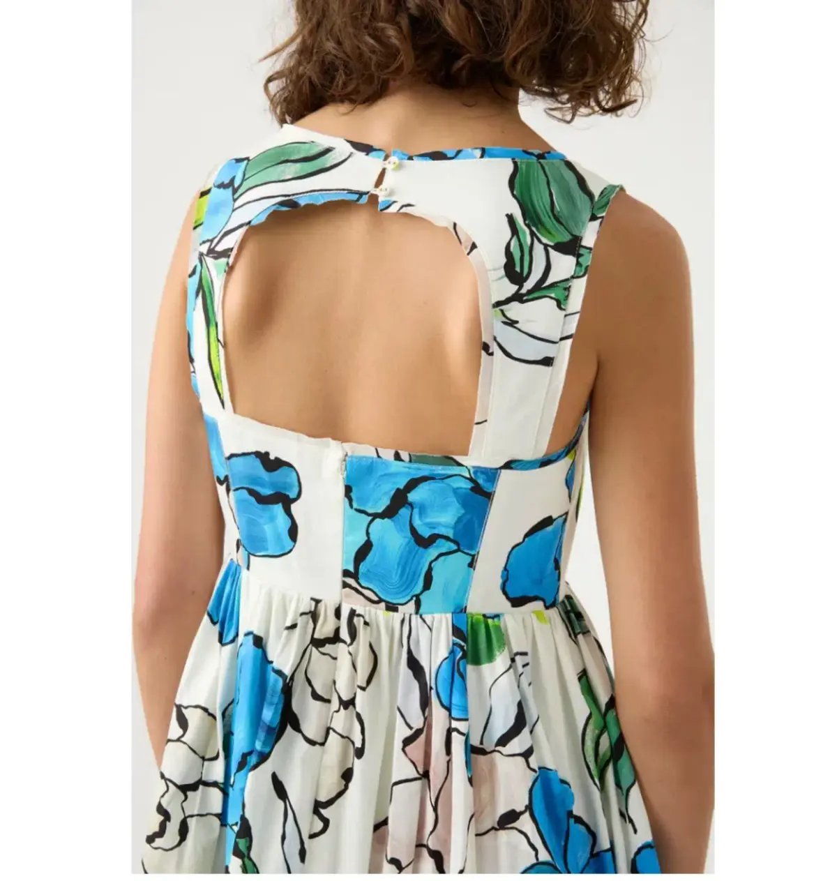 Aje Erika Cut Out Midi Dress Floral Size AU 10 photo 2