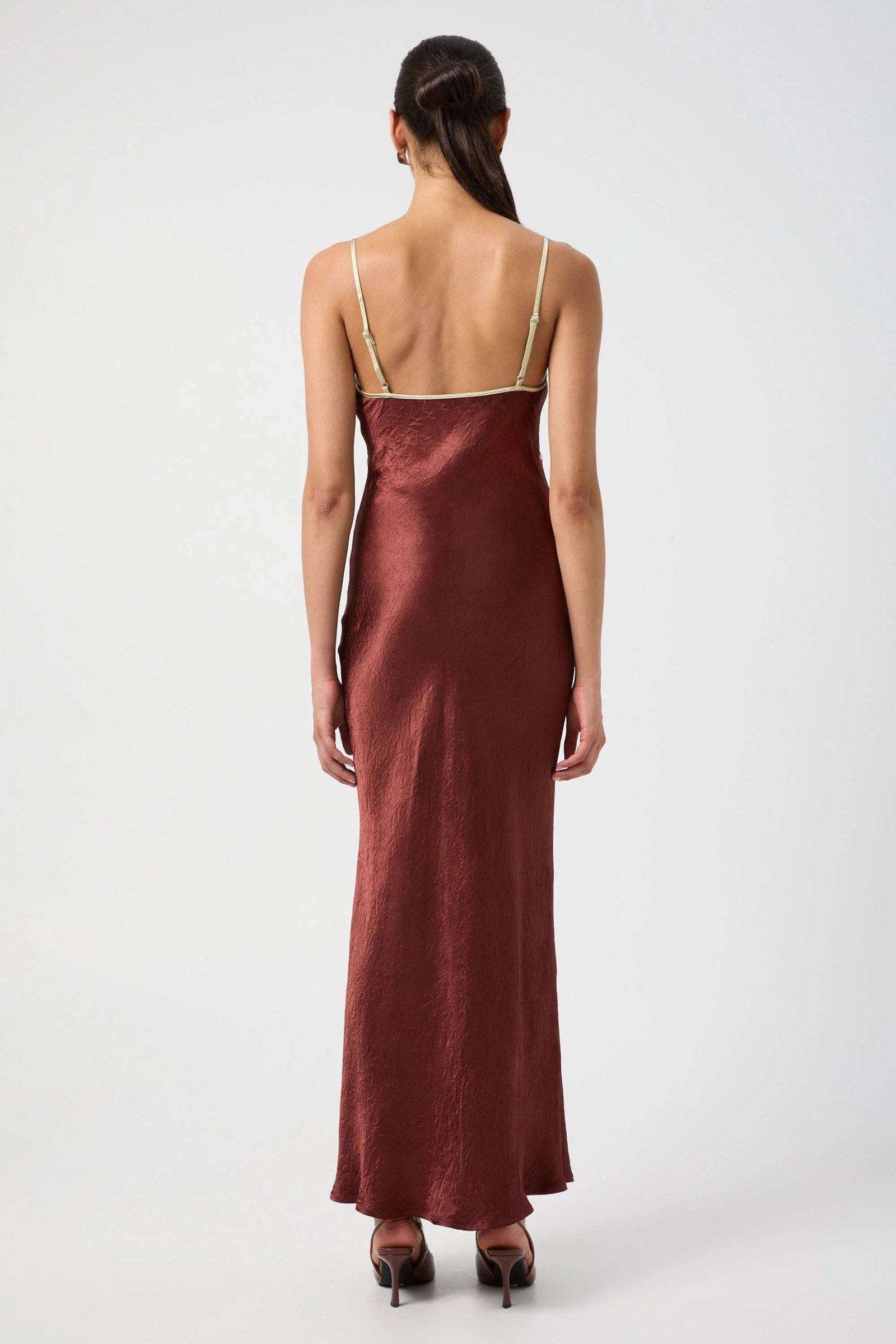 THIRD FORM CRUSH CONTRAST BIND CAMI DRESS - SHIRAZ & APPLE photo 5
