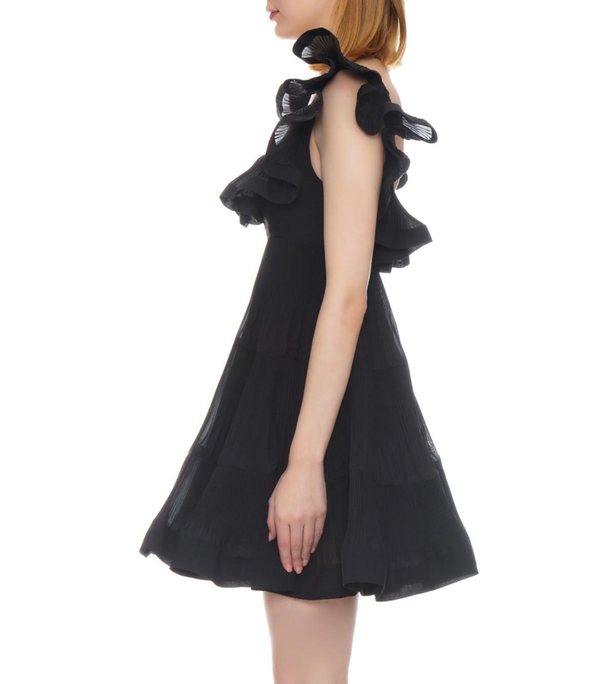 Zimmermann The Lovestruck pleated minidress Black Size 6 photo 4