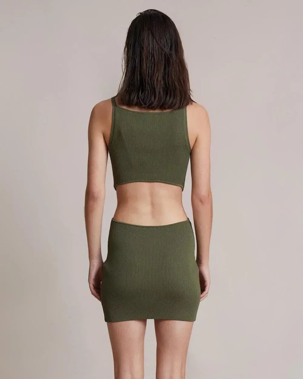 Bec & Bridge Mason Knit Mini Dress Olive Size 8 photo 3