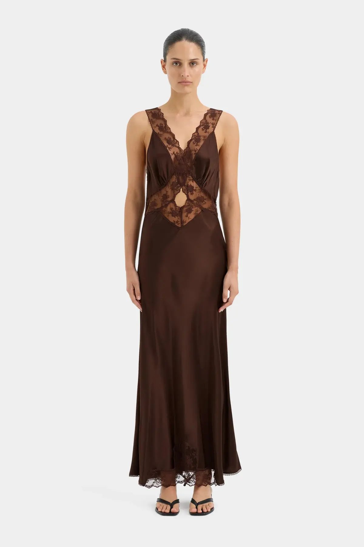SIR the Label Aries Cut Out Gown Chocolate Size 0P/ AU 4-6 photo 3