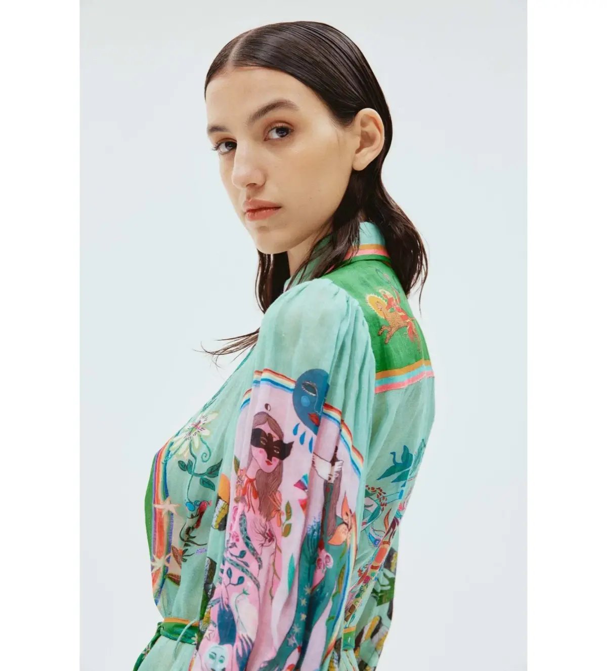 Alemais Evergreen Shirtdress Print Size 16 photo 4