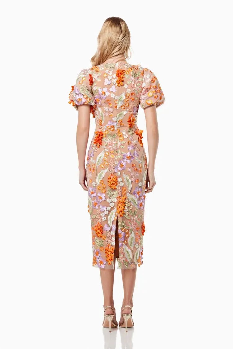 Elliatt Remix 3D Floral Midi Dress Multi Size S / AU 8 photo 2
